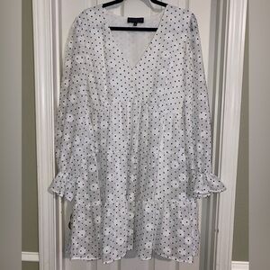 Eloquii Elegant White Polka Dot Dress